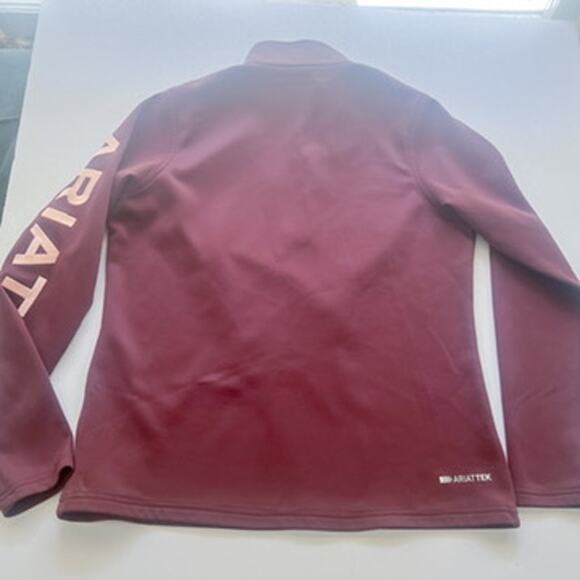 Maroon Ariat Embroidered 1/4 Zip Pullover Women's Cold Series Jacket Medium - Picture 10 of 10